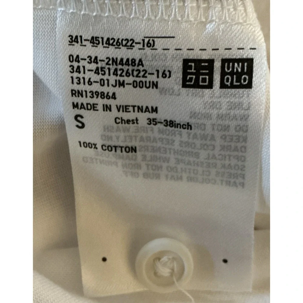 UNIQLO × Theory Men's Polo Shirt Size S‎ White Collaboration Short Sleeve - Picture 6 of 8